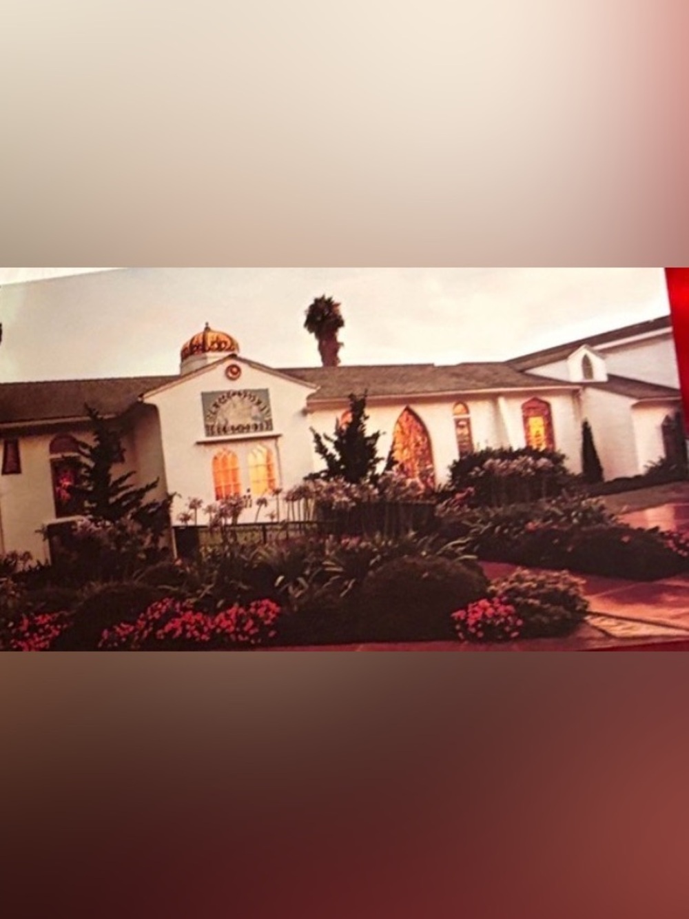Vintage 90s. postcard. from Los Angeles Yogananda’s Hollywood temple